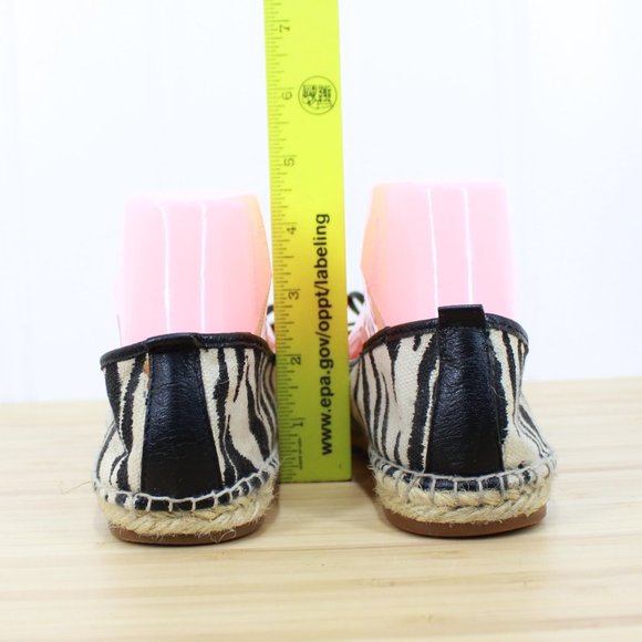 MICHAEL KORS Women's Black Zebra Print Espadrille Ballet Flats Shoes 8 - Picture 7 of 9